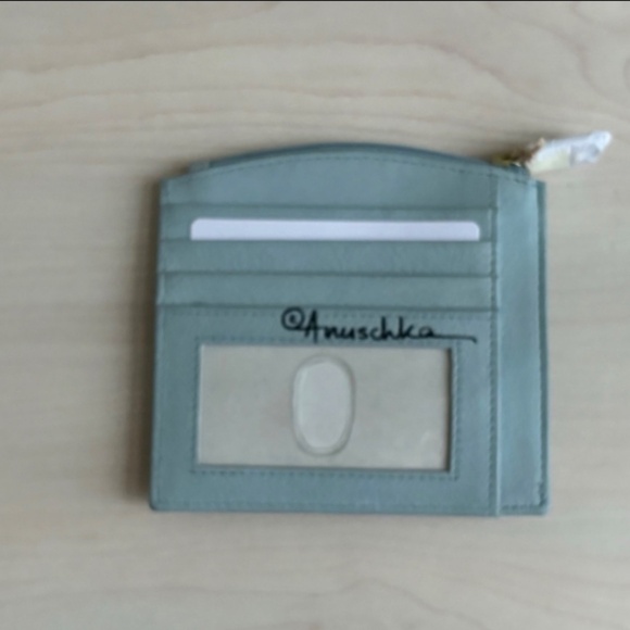 New Anuschka Light Blue Floral Genuine Leather Bag & Zippered Wallet 2 Piece Set - Picture 5 of 16